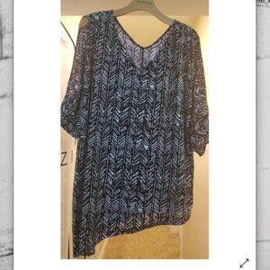 Asymmetrical black & white top